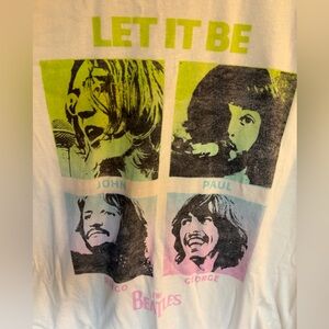 The Beatles Black/Pastel Logo on White Tee